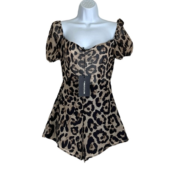 Pretty Little Thing Romper Black Animal Cheetah Leopard Print - Picture 11 of 11